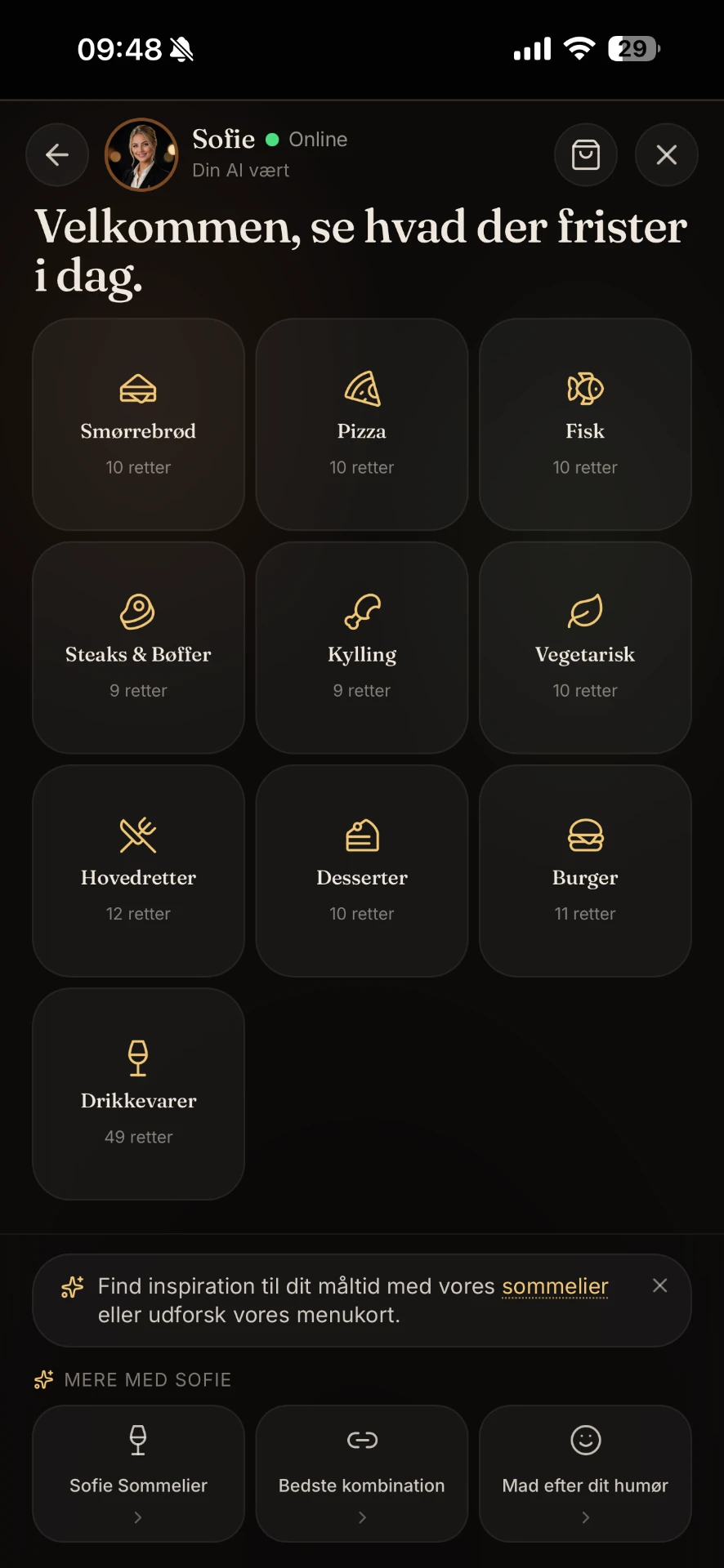 Udforsk menuen